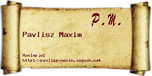 Pavlisz Maxim névjegykártya